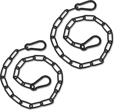 Gate Chain Lock, 2 Pcs Stainless Steel Black Chain with Double Ended Carabiner Clips Heavy Duty Chains Hanging Chain Used Singly or in Combination to Hold Fence Hammock Pet Cages (20 Inch)