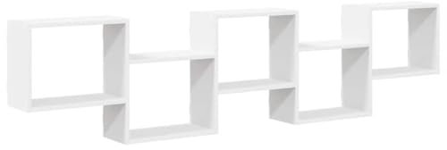 vidaXL Würfelregal 5 Fächer Weiß Holzwerkstoff, Regal, Wandregal, Würfelregal Wandmontage, schwebendes Würfelregal, Würfel Wandregal, Schweberegal