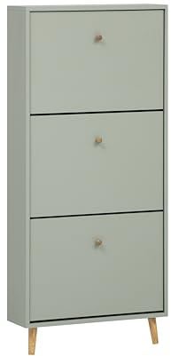 Schildmeyer Bjarne Schuhschrank 158674, Pistazie, 59,8 x 19,5 x 131 cm, platzsparend durch geringe Tiefe