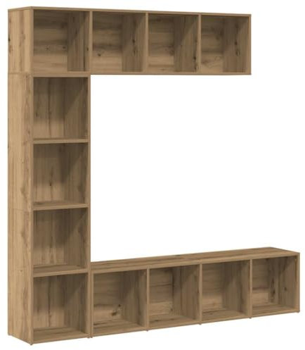 vidaXL Bibliothèques 3 pcs chêne Artisanal Bois d'ingénierie, bibliothèque, étagère de Rangement, Armoire de Bureau, étagère à Livres