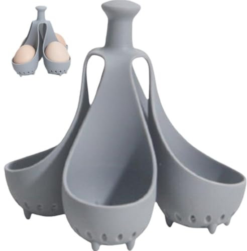 Ymxygz 4 Holes Silicone Egg Boiler Ramekins for Air Fryer Microwave Egg Poacher Temp Resistant Egg Tray Egg Rack Kitchen Gadgets