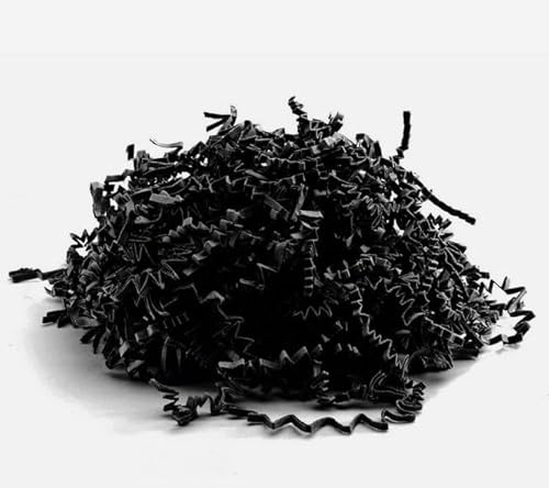 HWS Deko-Füllmaterial SizzlePak Kraftpapier geschnitten Papierfüllmaterial (PACKUNG, 1.5 KG) (Schwarz)