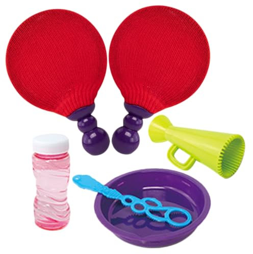 ibasenice Small Bubble Playthings Bubble Racket Toys Interactive Blower Toys Set for Indoor Outdoor Play