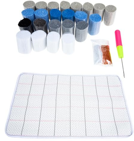 Tofficu 2 Stück Teppich herstellung kit Heimwerken Verriegelungshaken-Kits Teppich gewebt webteppich teppiche Teppich Teppich Teppichmaterial selber Machen Knüpfhaken-Sets für Erwachsene