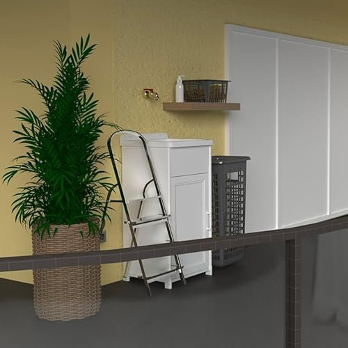 Produce Shop Mobile con lavatoio in Resina 1 Anta per Lavanderia 40x40cm Mong