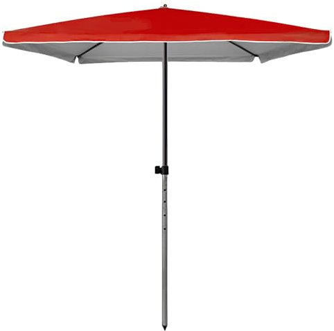 WATAOW Parasol De Jardin Carré 200 Cm X 200 Cm, Portable, Protection UV, Imperméable, Hauteur Réglable, pour Plage, Piscine(Red)