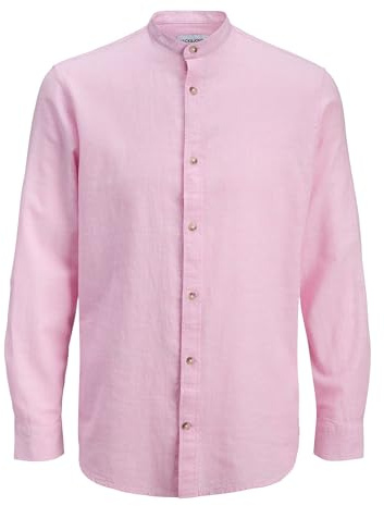 JACK & JONES Jjesummer Linen Blend Band Shirt L/S Sn Jjesummer Linen Blend Band T-Shirt L/S Sn Homme (Lot de 1)