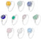 UNICRAFTALE 10 Stück 10 Stile Chakra Kristallringe Für Damen Edelsteinringe Mit Kupferdraht Umwickelter Ring Unregelmäßiger Bunter Edelsteinring Für Frauen Durchmesser 17mm