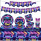 Videospie Partygeschirr Set für 10 Gäste – 10 Teller 9, 10 Teller 7, 10 Tassen, 20 Servietten, Spiel Party Deko Kinder Geburtstag Gamer Mottoparty Jungen Mädchen Videospiel Deko