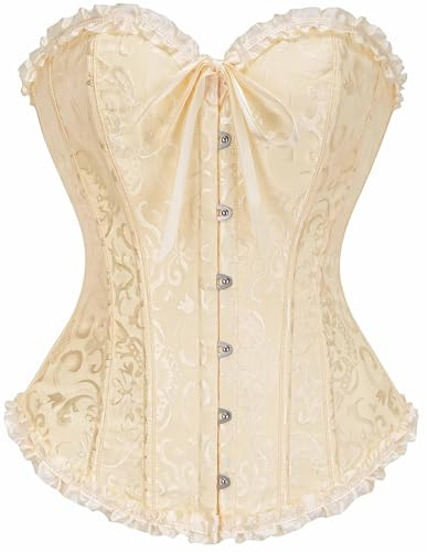 SZIVYSHI Corset Overbust Jacquard - Beige Vanille - Taille XS