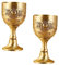 Mobestech Copa de Vino Vintage de Bronce Cáliz de Whisky Adornos Retro Mini Copa de Vino para Fiestas Bodas Picnics Set de 2
