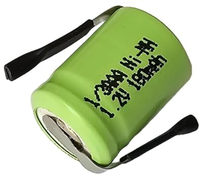 LogiCell Wiederaufladbare NI-MH Akku 1/3AAA 1,2V 190mAh mit Lötfahne Z-Form, 14,1 mm x 10,4 mm, ideal zum Selberbauen von Akkupacks, Modellbau, Zahnbürsten, Solar-Leuchten/Lampen, Telefon-Akkus usw