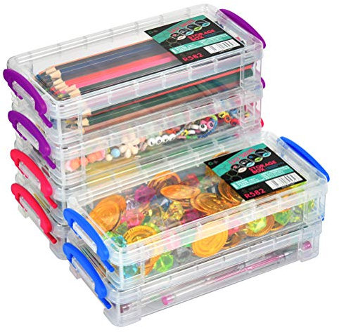 ATPWON Aufbewahrungsbox Transparent Stiftebox Bleistiftbox aus Kunststoff Pinselmalstifte für Stifte Pinsel Studenten Schreibwaren(6 Stück)