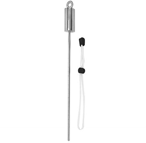 Eddwiin Bâton de plongée - Acier Inoxydable 30cm Diving Lobster Stick Pointer Underwater Shaker Noise Maker avec dragonne à échelle(Blanc)