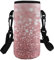 COEQINE Sac de transport isotherme pour bouteille d'eau avec bandoulière réglable pour bouteilles en acier inoxydable/verre/plastique Rose