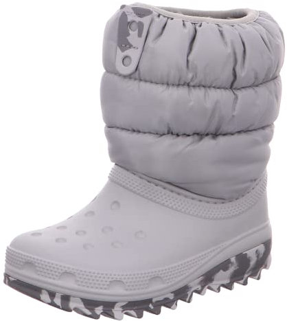 Crocs Classic Neo Puff Boot Kids 207684-007, Boy Boots,Winter Boots, Grey, 33/34 EU