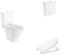 Roca,The Gap,ROUND - Inodoro completo con salida dual (incluye taza Rimless, cisterna de alimentación lateral y tapa)