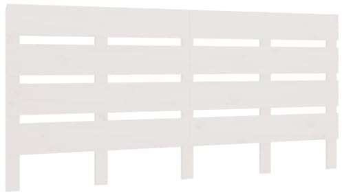 vidaXL Kopfteil Betthaupt Bettkopfteil für Doppelbett Bett Holzbett Massivholzbett Schlafzimmerbett Lattendesign Weiß 200x3x80cm Massivholz Kiefer