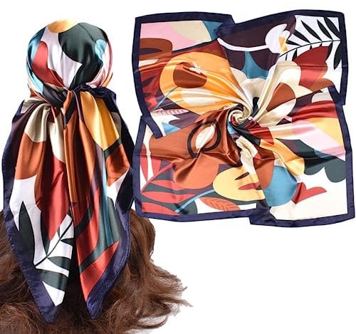 Seidentuch Damen Satin Tuch für Haare Satin Kopftuch Bandana Groß Tuch Kopf Damen Sommer Silk Head Scarf for Sleeping (90 * 90cm)