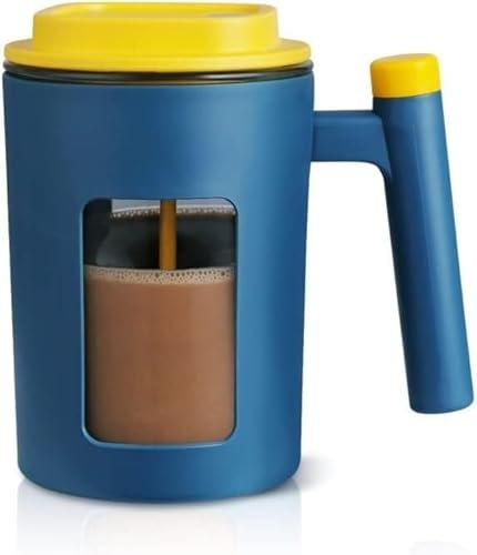 Electric High Speed Mixing Cup, Self Stirring Coffee Mug Waterproof Glass Cup, One-Click Automatic Mixing Glass Mugs, Automatic Drink Stirrers Mixer Cup for Home Office Travel (Color : C-Blue)