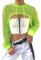 ELFIN Damen Netzshirt Netztop Netzhemd Crop Top 80er Jahre Outfits Karneval Fasching Motto Party Tops Netzoberteil Sommertops, Neon-Grün-Kapuze, XXL