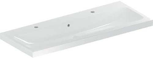 Geberit iCon Light lavabo, 120 cm x 48 cm, avec 2 trous pour robinets, avec trop-plein,501837, 501.837.00.2, Couleur: blanc