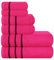 MyOwn Ultra-weiches 6er-Pack Baumwoll-Handtuch-Set, enthält 2 übergroße Badetücher 70 x 140 cm, 2 Handtücher 40 x 60 cm und 2 Waschbetten 30 x 30 cm, Heiße Rosa