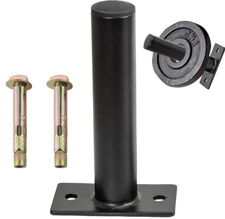 Wall Mounted Weight Plate Holder, Gym Fitness Weight Plate Rack, Fit 2 inch Oly-mpic Weight Plates, Weight Rack Storage Stand Wall Organizer, Weight Lifting Straps & Premium Protective Soft Rubber Pa