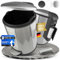 STESSMER Bad Mülleimer [5L] Geruchsdichter kleiner Kosmetikmülleimer fürs Badezimmer | Kosmetik-Badmülleimer, Abfalleimer, Kosmetikeimer, Badeimer, Treteimer, Trash Can | Edelstahl, Schwarz matt