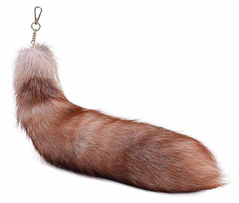 Yonuaret Schlüsselanhänger Fuchsschwanz Tierschwanz Schlüsselanhänger, Schlüsselanhänger Für Pelzschwänze Realistischer Fuchsschwanz Schlüsselanhänger Dekorativer Für Handtasche Rucksack,40cm