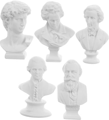 ORFOFE Kleiner Büstenstatue 5 Stück aus Kunstharz und Angenehmer Haptik mit Feiner Oberflächenbehandlung Klassische Kompakte Tischdekoration für Puppenhaus Dekoration
