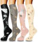 ACTINPUT 4 Paar Kompressionsstrümpfe für Damen Herren, Bunte Stützstrümpfe Kompressionssocken für Sport, Flug, Laufen, Reisen, Radsport, krankenschwester（4109 - Beige，L-XL）