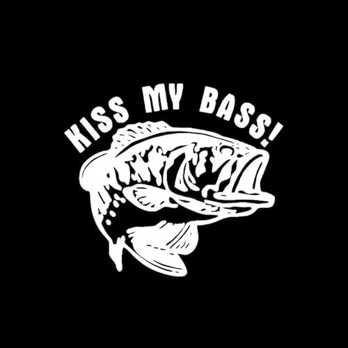 JIFENLI Autoaufkleber 16,8 CM * 14,9 CM KISS MY BASS VINYL AUFKLEBER AUTO AUFKLEBER Schwarz/Silber