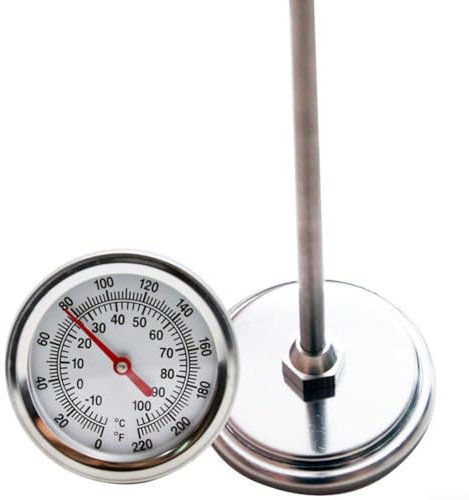 Kompost-Bodenthermometer, Gartenthermometer, Edelstahl, Bodentemperatur-Thermometer, 50 cm Länge, Gartenzubehör