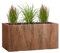 Pflanzwerk® Pflanzkübel TUB Rost Braun 40x80x40cm XXL – Rechteckig – Großer Fiberglas Blumenkübel für außen und innen - Frostbeständig - UV-Schutz – Markenqualität