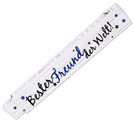 Zollstock mit Motiv - Bester Freund der Welt - für Männer | Metermaß | Glieder-Maßstab mit Namen bedruckt | Viele Namen zur Auswahl