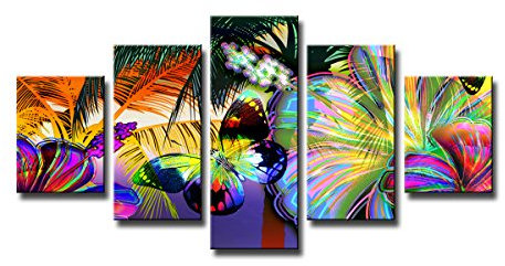 Visario 160 x 80 cm Bild auf Leinwand Schmetterling 5555-SCT deutsche Marke und Lager - Die Bilder/das Wandbild/der Kunstdruck ist fertig gerahmt