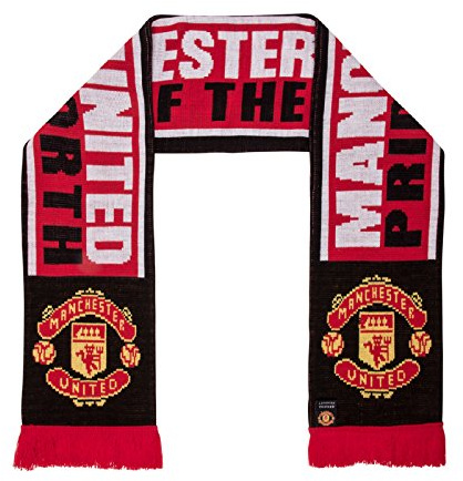 Manchester United FC officiel - Écharpe en tissu jacquard - thème football - Rouge PON