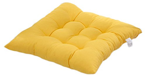 Worsendy Galettes de Chaise, Coussin de Chaise Souple Rembourré avec Liens Décoration Portable Maison Bureau Multi-Colore Orange,Irresistibly Cushiony Soft Seat Cushion 40 x 40 cm (Jaune)