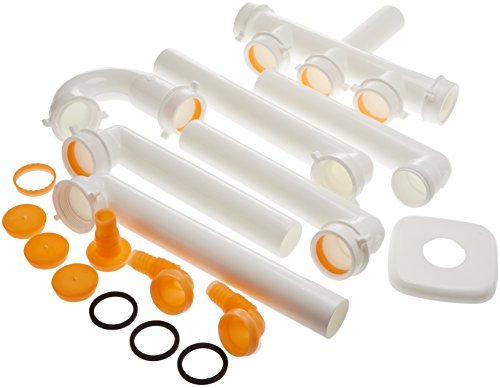 Waterful T3178017 Sifone Salvaspazio Lira a S 2 Vasche 1 1/2 X 40 mm, per Cucina