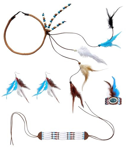 W WIDMANN MILANO Party Fashion 95799 - Indianer Set, Schmuckset, Accessoire, Western, Faschingskostüme