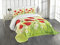 ABAKUHAUS Mohn Tagesdecke Set, Floral Kamille Mohn, Set mit Kissenbezügen luftdurchlässig, für Doppelbetten 220 x 220 cm, Orange Lila Blau
