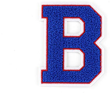 Frottee Buchstabe A-Z | Blau, Rot, Weiß | 9,5 cm hoch | Varsity Letter B