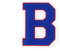 Frottee Buchstabe A-Z | Blau, Rot, Weiß | 9,5 cm hoch | Varsity Letter B