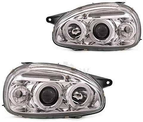 Scheinwerfer Set links&rechts Corsa B 93-00 Angel Eyes klarglas chrom