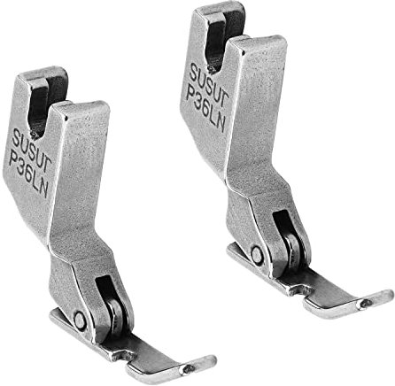 Othmro Lot de 2 pieds presseurs P36LN pour machine à coudre industrielle, cordon, fermeture éclair, pieds en acier pour machines à coudre industrielles à aiguille unique, argenté