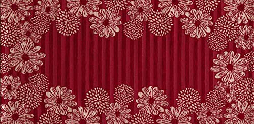 HomeLife Tapis Cuisine Devant Evier Lavable Fabriqué en Italie | Tapis Couloir, Cuisine Long Antitache, Tapis de Cuisine Antidérapant et Lavable | Tapis de Passage (55X140 Fleur Rouge)
