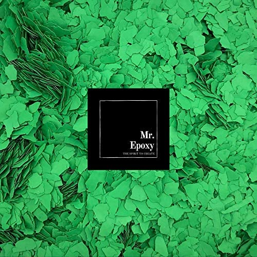 Mr. Epoxy Farbchips für Bodenbeschichtung (2 kg, Grün) - Epoxidharz Deko Chips - Terrazzo Flakes (Farb Chips) für Garagenböden, Keller & Werkstatt