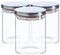 Argon Tableware Scandi Storage Jars with Metallic Silver Lids - 750ml - 3 Pack - Modern Round Organisation Container Glass Jar for Kitchens, Pantry, Bathrooms, Utility Rooms