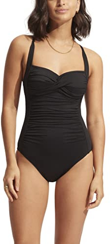 Seafolly Damen Twist Halter Maillot Einteiler